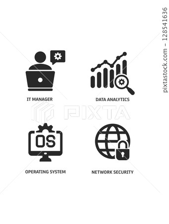Vector illustration of information technology icon set Vector illustration of information technology icon set 128541636