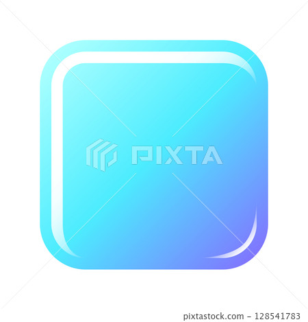 藍色方形UI button_05 128541783