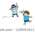 一個頑皮的男孩的插圖 128541811