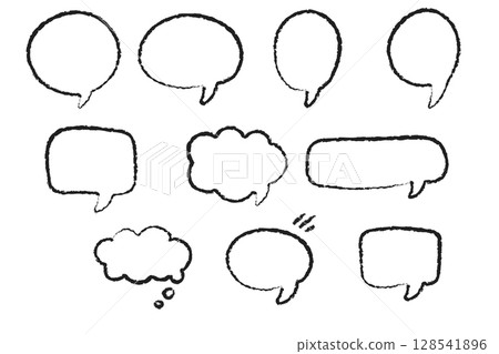 Charcoal sketch style speech bubbles set for comics 128541896