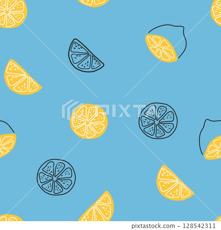 abstract lemon vector seamless pattern 128542311