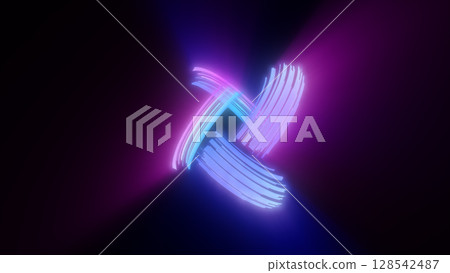 Vibrant purple and cyan glowing energy vortex with chaotic light trails, abstract and futuristic Vibrant purple and cyan glowing energy vortex with chaotic light trails, abstract and futuristic 128542487