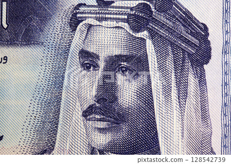 Talal of Jordan a closeup portrait from Jordanian Dinar 128542739