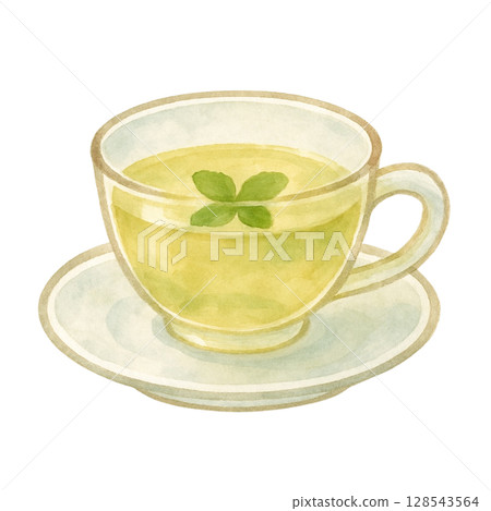 [下午茶時間]薄荷茶插畫 128543564