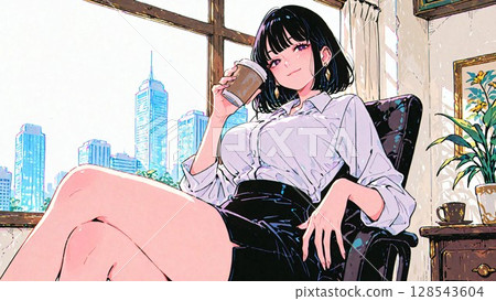 喝杯咖啡放鬆一下 128543604