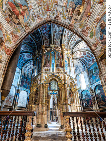 Tomar, Portugal - Mar 12, 2025: The Charola of the Convent of Christ, magnificent Knights Templar architecture at Tomar 128543657