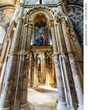 Tomar, Portugal - Mar 12, 2025: The Charola of the Convent of Christ, magnificent Knights Templar architecture at Tomar 128543659