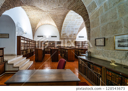 Coimbra, Portugal - Mar 14, 2025: The Johannine Library, Biblioteca Joanina in the University of Coimbra, Portugal 128543673