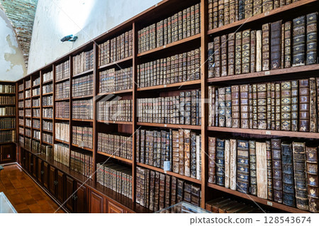 Coimbra, Portugal - Mar 14, 2025: The Johannine Library, Biblioteca Joanina in the University of Coimbra, Portugal 128543674