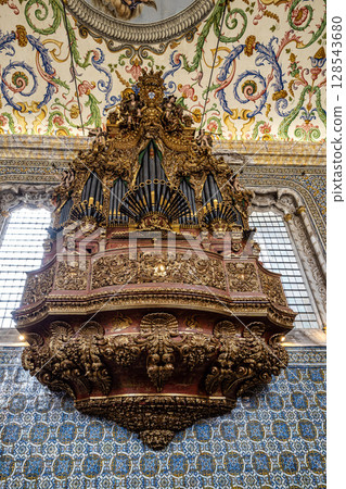 Coimbra , Portugal - Mar 14, 2025: Sao Miguel Chapel is a chapel of University of Coimbra, Portugal 128543680