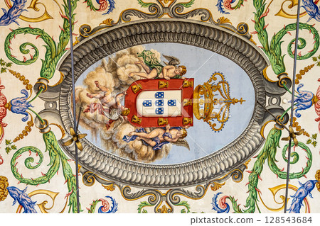 Coimbra , Portugal - Mar 14, 2025: Sao Miguel Chapel is a chapel of University of Coimbra, Portugal 128543684