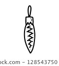 Doodle Christmas ball image. Icicle retro Toy 128543750