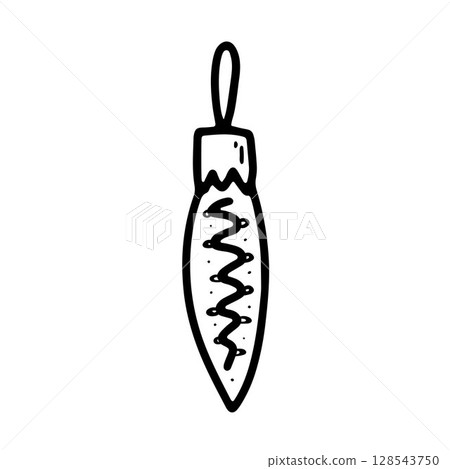 Doodle Christmas ball image. Icicle retro Toy Doodle Christmas ball image. Icicle retro Toy 128543750