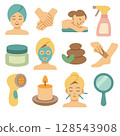 Young woman beauty salon illustration set 128543908