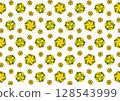 A vibrant pattern of stylized flowers and leaves 128543999
