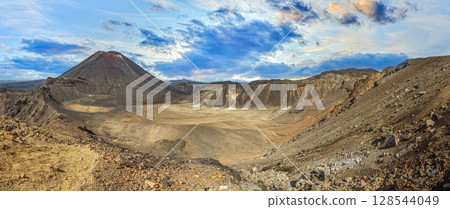 Scenic volcanic landscape in Tongariro 128544049