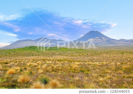 Volcanoes Mount Ngauruhoe and Tongariro in daylight Volcanoes Mount Ngauruhoe and Tongariro in daylight 128544055