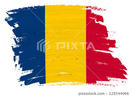 Chad flag background paint splash brushstroke 128544066