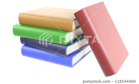 3D illustration of colorful books stacked and learning and knowledge concept 3D illustration of colorful books stacked and learning and knowledge concept 128544460