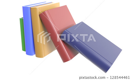 3D illustration of colorful books stacked and learning and knowledge concept 3D illustration of colorful books stacked and learning and knowledge concept 128544461