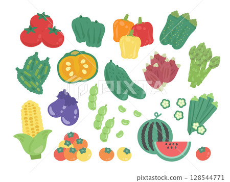 夏季蔬菜插圖集 128544771