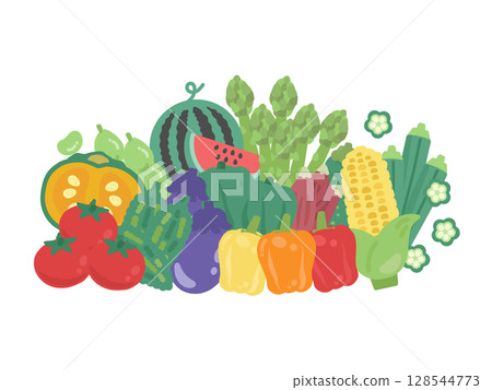 夏季蔬菜插圖集 128544773