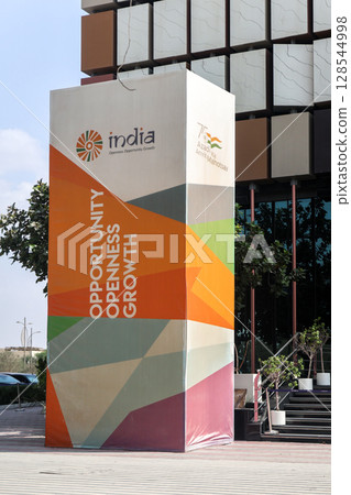Dubai, UAE - September 30, 2024 INDIA Pavilion at the International EXPO. Editorial 128544998