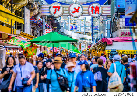 Tokyo cityscape in Japan XFG stocks... Typhoon passes... Inbound tourism continues... Ameyoko bustling with foreign tourists = July 17th Tokyo cityscape in Japan XFG stocks... Typhoon passes... Inbound tourism continues... Ameyoko bustling with foreign tourists = July 17th 128545001