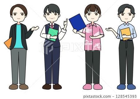 A working man giving a guide 128545393