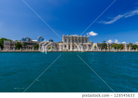 Dolmabahce Palace, seen from the Bosphorus, Istanbul, Turkey Dolmabahce Palace, seen from the Bosphorus, Istanbul, Turkey 128545633