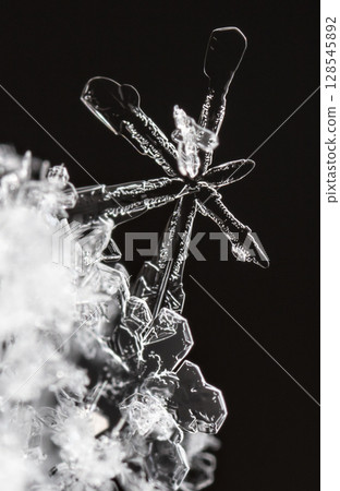 snowflakes, winter card, crystals of snow 128545892