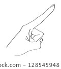 Line drawing illustration of hand "push" Line drawing illustration of hand "push" 128545948