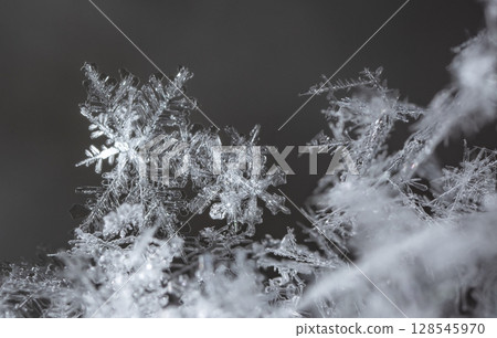 snowflakes, winter card, crystals of snow 128545970