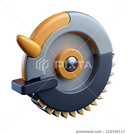 Modern 3D Icon of Sharp Cutter Machine on White Background Showing Utility Tool for Precision and Industrial Workflow Modern 3D Icon of Sharp Cutter Machine on White Background Showing Utility Tool for Precision and Industrial Workflow 128546117
