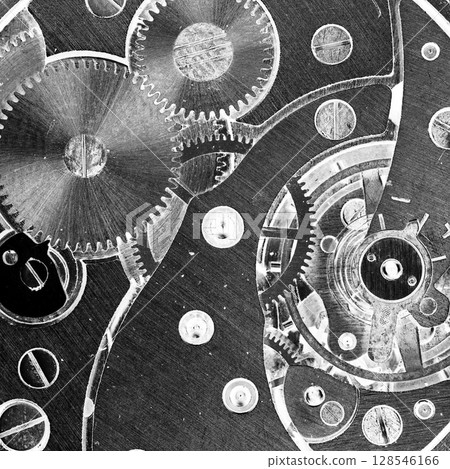 clockwork mechanical watch, high resolution and detail 128546166