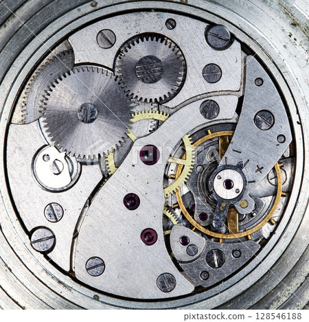 clockwork mechanical watch, high resolution and detail 128546188
