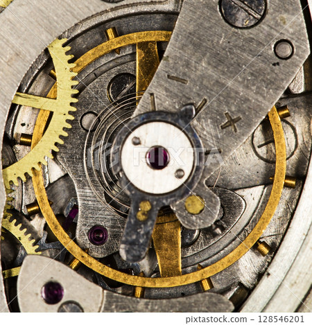 clockwork mechanical watch, high resolution and detail 128546201