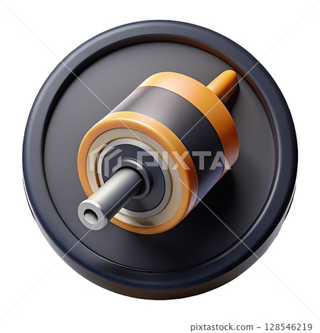 Connectivity Icon featuring a sleek orange power plug connected to a black cable 128546219