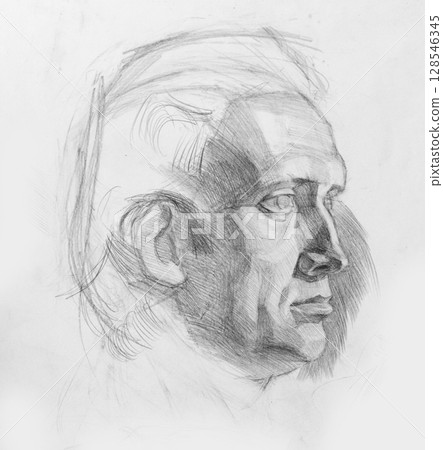 pencil drawing illustration, portrait, sketch 128546345