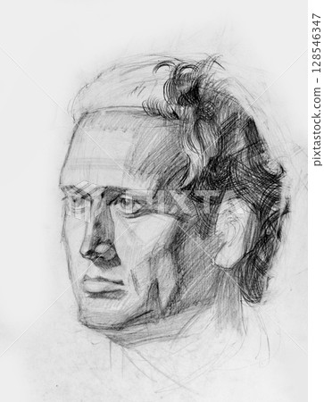 pencil drawing illustration, portrait, sketch pencil drawing illustration, portrait, sketch 128546347