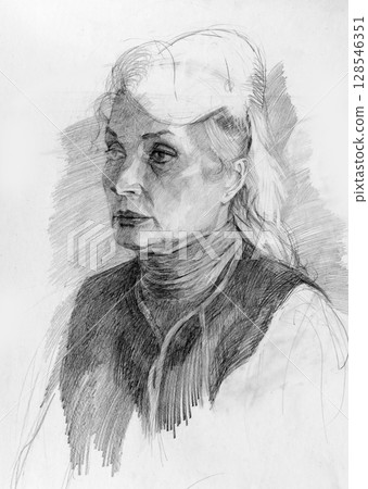 pencil drawing illustration, portrait, sketch pencil drawing illustration, portrait, sketch 128546351