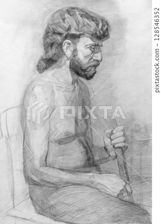 pencil drawing illustration, portrait, sketch pencil drawing illustration, portrait, sketch 128546352