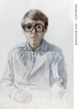 pencil drawing illustration, portrait, sketch 128546361