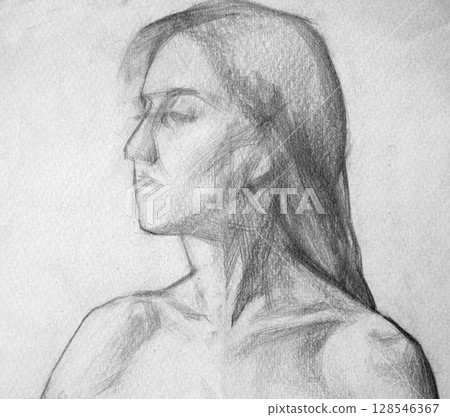 pencil drawing illustration, portrait, sketch pencil drawing illustration, portrait, sketch 128546367