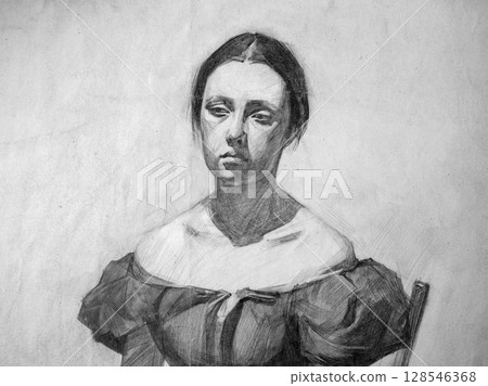 pencil drawing illustration, portrait, sketch pencil drawing illustration, portrait, sketch 128546368