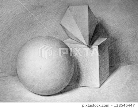 still life, pencil drawing illustration, sketch still life, pencil drawing illustration, sketch 128546447