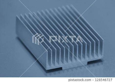 The aluminum heat sink parts in the blue tone. 128546727