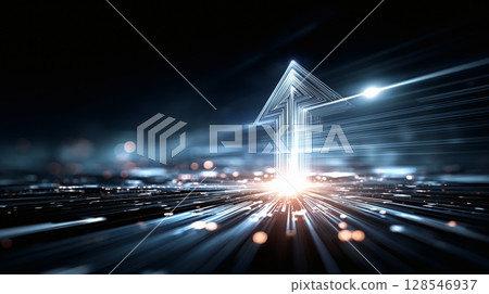 Digital arrow upward illustration background 128546937
