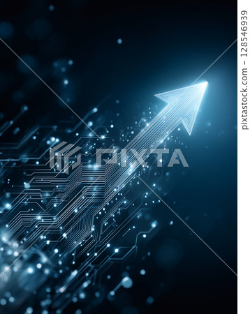 Digital arrow upward illustration background 128546939