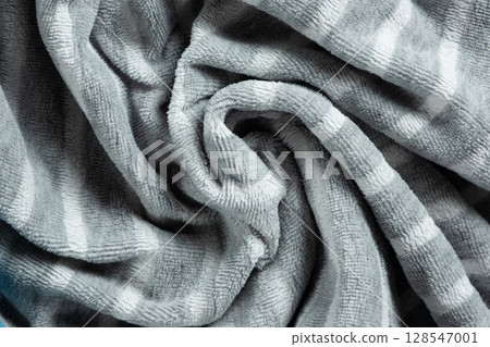 Macro texture cotton and polyester fabric top view. Macro texture cotton and polyester fabric top view. 128547001